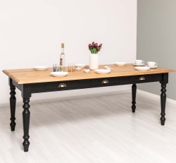 Masa dining 160x90cm, blat stejar de la Rustic Butique PS45-210 - Culoare Top_P061 - Culoare Corp_P003 - DUBLU COLOR