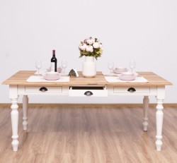 Masa dining 180x90cm, blat stejar de la Rustic Butique PS45 - Culoare Top_P089 - Culoare Corp_P015 - DUBLU COLOR