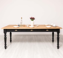 Masa dining 180x90cm, blat stejar de la Rustic Butique PS45-210 - Culoare Top_P061 - Culoare Corp_P003 - DUBLU COLOR
