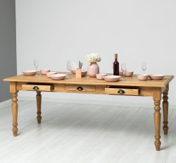 Masa dining 210x90cm, blat stejar de la Rustic Butique PS45 - Culoare_P001 - CERUIT