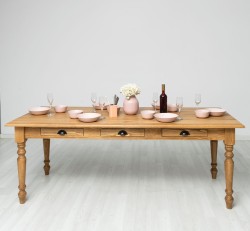 Masa dining 210x90cm, blat stejar de la Rustic Butique PS45 - Culoare_P001 - CERUIT