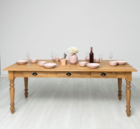 Masa dining 210x90cm, blat stejar de la Rustic Butique PS45 - Culoare_P001 - CERUIT