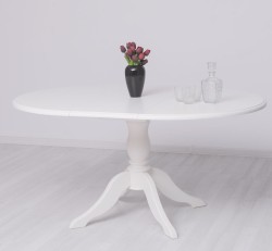 Masa cu picior central 120x120cm + 1 extensie de la Rustic Butique PS228 - Culoare_P039 - VOPSIT