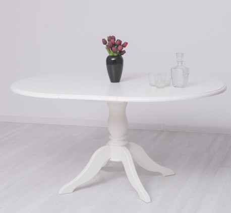 Masa cu picior central 120x120cm + 1 extensie de la Rustic Butique PS228 - Culoare_P039 - VOPSIT