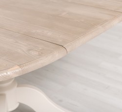 Masa cu picior central 120x120cm + 1 extensie de la Rustic Butique PS228 - Culoare Top_P037 - Culoare Corp_P015 - DUBLU COLOR