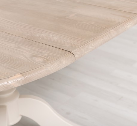 Masa cu picior central 120x120cm + 1 extensie de la Rustic Butique PS228 - Culoare Top_P037 - Culoare Corp_P015 - DUBLU COLOR