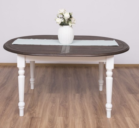 Masa ovala extensibila 210/250cm de la Rustic Butique PS524 - Culoare Top_P062 - Culoare Corp_P039 - DUBLU COLOR