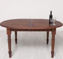 Masa ovala extensibila 160/200cm, blat stejar de la Rustic Butique PS524 - Culoare_P081 - LACUIT & VOPSIT