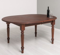 Masa ovala extensibila 180/220cm, blat stejar de la Rustic Butique PS524 - Culoare_P081 - LACUIT & VOPSIT
