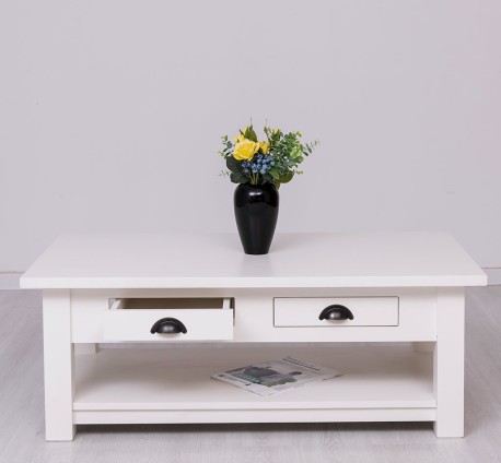 Masa cafea cu 2 sertare 120x65x45cm de la Rustic Butique PS131 - Culoare_P039 - VOPSIT