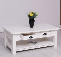 Masa cafea cu 2 sertare 120x65x45cm de la Rustic Butique PS131 - Culoare_P039 - VOPSIT