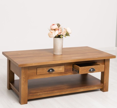 Masa cafea cu 2 sertare 120x65x45cm de la Rustic Butique PS131 - Culoare_P084 - LACUIT & VOPSIT