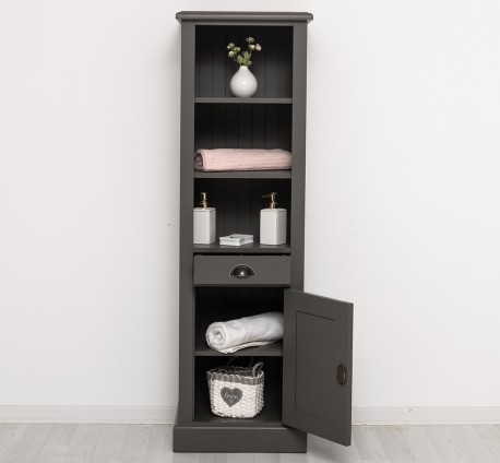 Dulap baie cu 1 usa, 1 sertar, 2 rafturi de la Rustic Butique PS420 - Culoare_P022A - VOPSIT ANTICHIZAT