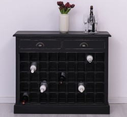 Suport sticle vin cu 2 sertare de la Rustic Butique PS656 - Culoare_P025++P003A - 2 STRATURI DE CULORI ANTICHIZAT