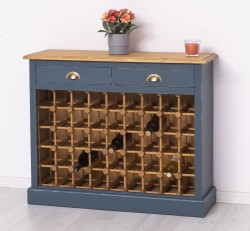 Suport sticle vin cu 2 sertare de la Rustic Butique PS656 - Culoare Top_P002 - Culoare Ext._P051A / Culoare Int._P002 - DUBLU COLOR
