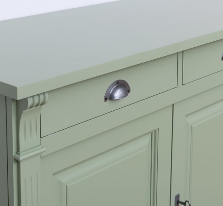 Bufet cu 2 usi, 2 sertare, BAS, Colectia Directoire de la Rustic Butique PS38BAS - Culoare Ext._P054A / Culoare Int._P004 - DUBLU COLOR