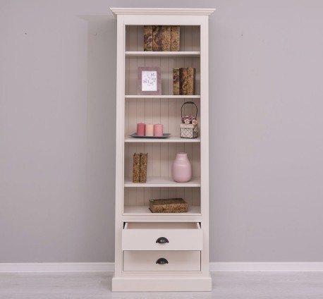 Biblioteca cu 2 sertare, etajera deschisa de la Rustic Butique PS455 - Culoare_P015 - VOPSIT