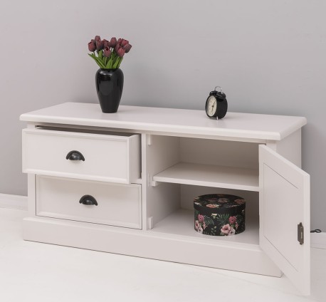 Comoda mica TV cu 1 usa si 2 sertare de la Rustic Butique PS111 - Culoare_P015 - VOPSIT