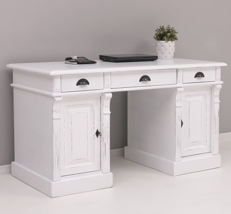 Birou cu 2 usi si 3 sertare, Colectia Directoire de la Rustic Butique PS115 - Culoare_P029++P004A - 2 STRATURI DE CULORI ANTICHIZAT