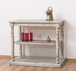 Consola cu picioare strunjite, 1 polita de la Rustic Butique PS178 - Culoare_P091 - PERIAT ADANC