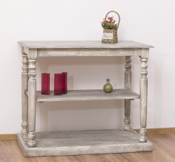 Consola cu picioare strunjite, 1 polita de la Rustic Butique PS178 - Culoare_P091 - PERIAT ADANC