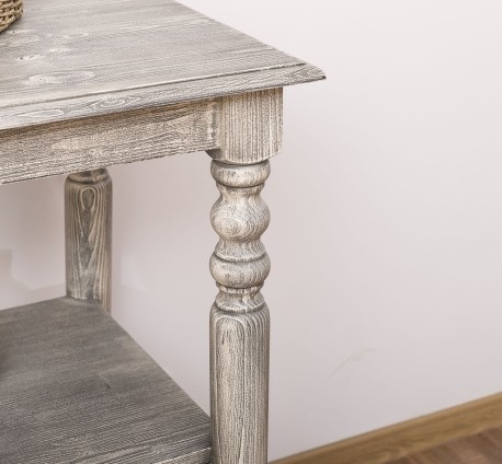 Consola cu picioare strunjite, 1 polita de la Rustic Butique PS178 - Culoare_P091 - PERIAT ADANC