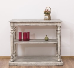 Consola cu picioare strunjite, 1 polita de la Rustic Butique PS178 - Culoare_P091 - PERIAT ADANC