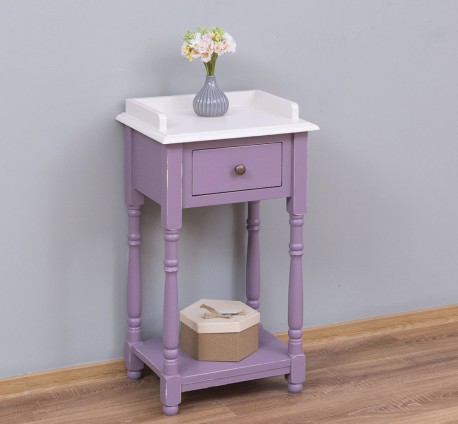 Consola mica, picioare strunjite, 1 sertar de la Rustic Butique PS497 - Culoare Top_P015A - Culoare Corp_P041A - DUBLU COLOR