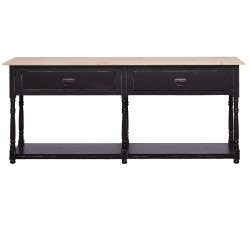 Consola cu 2 sertare, blat stejar de la Rustic Butique PS29 - TopOak - Culoare Top_P061 - Culoare Corp_P003A - DUBLU COLOR
