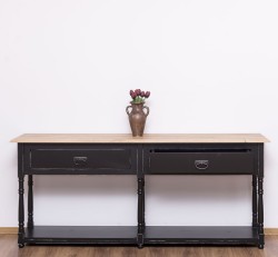 Consola cu 2 sertare, blat stejar de la Rustic Butique PS29 - TopOak - Culoare Top_P061 - Culoare Corp_P003A - DUBLU COLOR