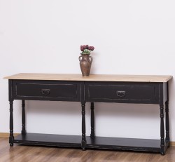Consola cu 2 sertare, blat stejar de la Rustic Butique PS29 - TopOak - Culoare Top_P061 - Culoare Corp_P003A - DUBLU COLOR