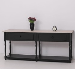 Consola cu 2 sertare, blat stejar de la Rustic Butique PS29 - TopOak - Culoare Top_P063 - Culoare Corp_P003 - DUBLU COLOR