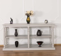 Consola mare cu picioare strunjite, 1 polita de la Rustic Butique PS74 - Culoare_P013 - VOPSIT