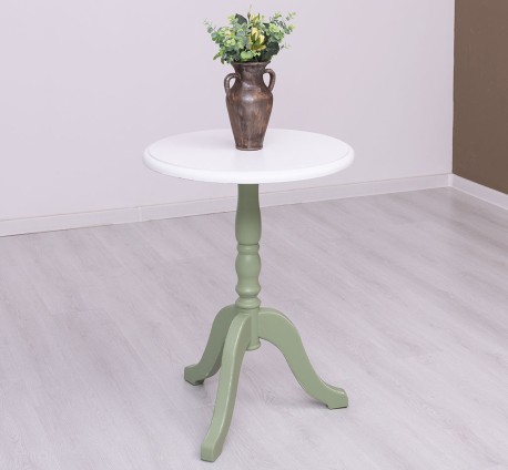 Masa cafea rotunda de la Rustic Butique PS400 - Culoare Top_P054A - Culoare Corp_P030++P054A - DUBLU COLOR