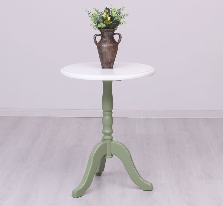 Masa cafea rotunda de la Rustic Butique PS400 - Culoare Top_P054A - Culoare Corp_P030++P054A - DUBLU COLOR