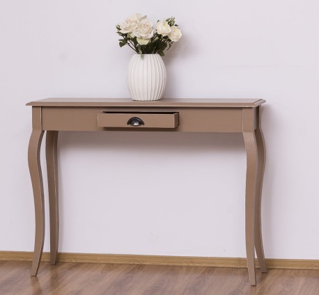Consola cu picioare curbate, 1 sertar de la Rustic Butique PS410 - Culoare_P088A - VOPSIT ANTICHIZAT