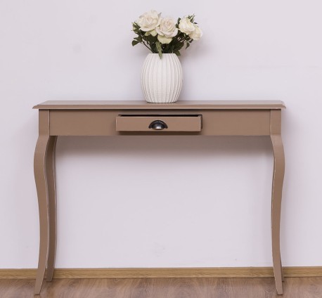 Consola cu picioare curbate, 1 sertar de la Rustic Butique PS410 - Culoare_P088A - VOPSIT ANTICHIZAT