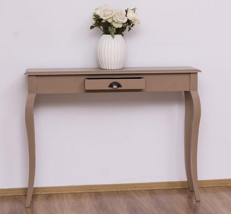 Consola cu picioare curbate, 1 sertar de la Rustic Butique PS410 - Culoare_P088A - VOPSIT ANTICHIZAT