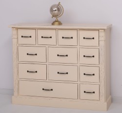 Comoda cu 12 sertare, Colectia Directoire de la Rustic Butique PS485 - Culoare_P029++P025A - 2 STRATURI DE CULORI ANTICHIZAT