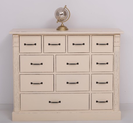 Comoda cu 12 sertare, Colectia Directoire de la Rustic Butique PS485 - Culoare_P029++P025A - 2 STRATURI DE CULORI ANTICHIZAT