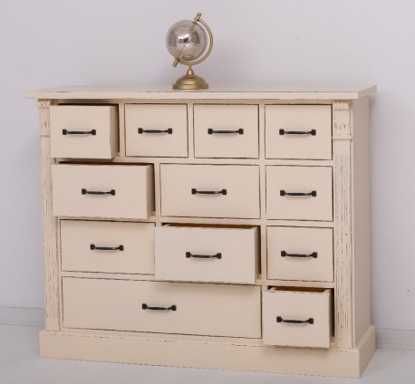 Comoda cu 12 sertare, Colectia Directoire de la Rustic Butique PS485 - Culoare_P029++P025A - 2 STRATURI DE CULORI ANTICHIZAT