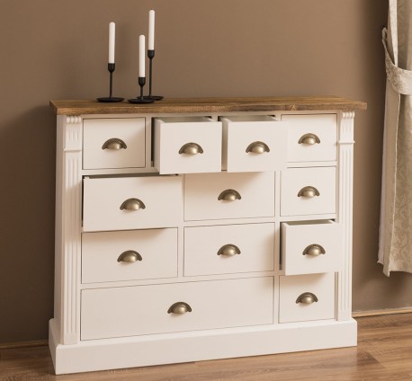 Comoda cu 12 sertare, Colectia Directoire de la Rustic Butique PS485 - Culoare Top_P064 - Culoare Corp_P039 - DUBLU COLOR