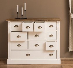 Comoda cu 12 sertare, Colectia Directoire de la Rustic Butique PS485 - Culoare Top_P064 - Culoare Corp_P039 - DUBLU COLOR