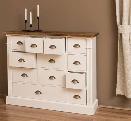 Comoda cu 12 sertare, Colectia Directoire de la Rustic Butique PS485 - Culoare Top_P064 - Culoare Corp_P039 - DUBLU COLOR