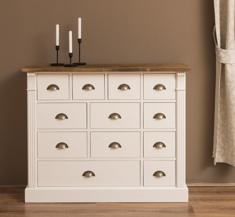 Comoda cu 12 sertare, Colectia Directoire de la Rustic Butique PS485 - Culoare Top_P064 - Culoare Corp_P039 - DUBLU COLOR