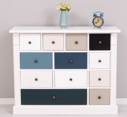 Comoda cu 12 sertare, Colectia Directoire de la Rustic Butique PS485 - Culoare Corp_P039 - Culoare Sertare_Multicolor - MULTICOLOR