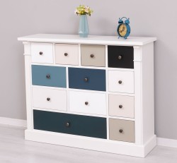 Comoda cu 12 sertare, Colectia Directoire de la Rustic Butique PS485 - Culoare Corp_P039 - Culoare Sertare_Multicolor - MULTICOLOR