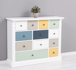 Comoda cu 12 sertare, Colectia Directoire de la Rustic Butique PS485 - Culoare Corp_P004 - Culoare Sertare_Multicolor - MULTICOLOR