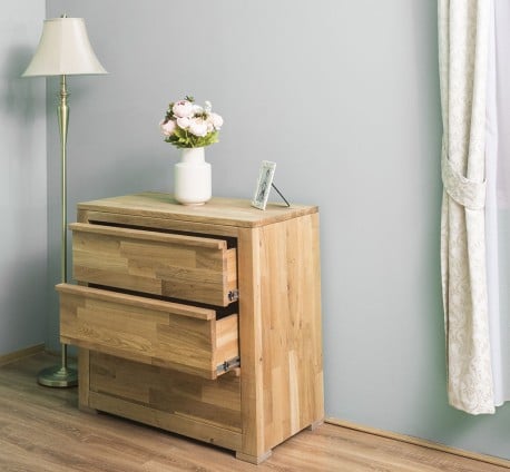 Comoda cu trei sertare Wild Oak, sertare pe sine metalice de la Studio Szel OPS632 - Culoare_P089 - ULEIAT