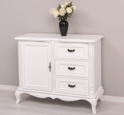 Comoda cu 1 usa si 3 sertare Chic, sertare pe sine soft close de la Rustic Butique PS645 - Culoare_P030++P004A - 2 STRATURI DE CULORI ANTICHIZAT